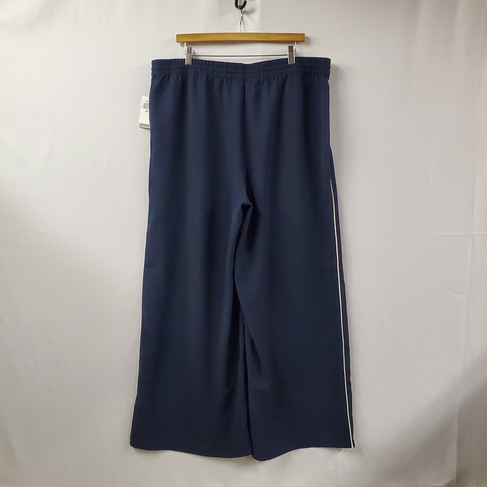 Lauren Ralph Lauren Black Label Wide Leg Pants Women XXL Side Stripe Lounge - Picture 2 of 10